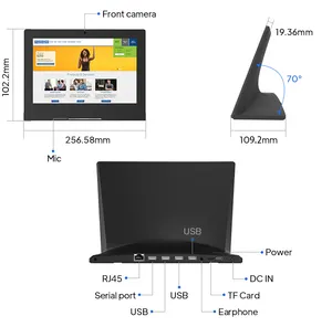 OEM L 모양 10.1 인치 터치 스크린 고객 피드백 평가자 레스토랑 주문 rj45 옵션 POE NFC 데스크탑 안드로이드 태블릿