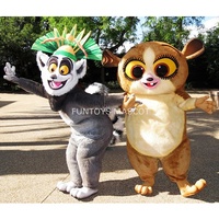 Costume de mascotte personnalisé Funtoys Roi Julien et Mort, peluche de personnage de dessin animé, déguisement de Noël et d'Halloween