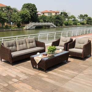 2025 Nova Venda Quente Confortável Ao Ar Livre Varanda Mobiliário Rattan Sofá Combinação Pátio Ar Livre PE Rattan Sofá Set - Product Image 3