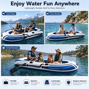 Produit de divertissement sportif, kayak gonflable, <span class=keywords><strong>bateau</strong></span> en caoutchouc épaissi pour 2/3/4 personnes, <span class=keywords><strong>bateau</strong></span> de pêche gonflable certifié GPSR - Product Image 3