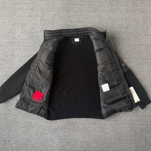 Abrigo Acolchado de Algodón Mixto con Capucha Desmontable y Paneles de Punto, Insignia Circular en el Brazo, Ropa de Invierno para Hombre y Mujer - Product Image 6
