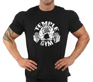 Custom Printing Stretch Breathable Men T Shirts 95 Cotton 5 Spandex Gym Sports T Shirt