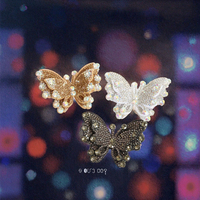 Paillettes 3D en forme de papillon, broderie perlée, strass, à coller sur le verre, extensibles, pour vêtements, chaussures, bandeaux, sacs