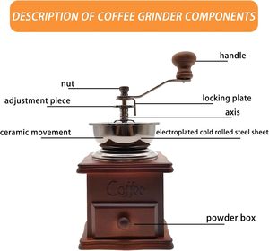 เครื่องบดกาแฟมือหมุน Pengrui Mini Eco-Friendly ทำจากไม้ พร้อมแกนบดเซรามิก ความจุ 30 กรัม - Product Image 4