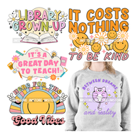 Bel giorno carino fatto da te buone vibrazioni citazioni ispiratrici Positive ferro su trasferimenti DTF adesivi pronti a premere per cuscini t-shirt