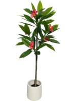 Plante artificielle de fleur d'œuf 120 cm, 56 feuilles, 6 fleurs, ornement décoratif pour bureau et aménagement paysager