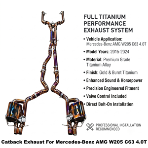 Vortex Racing-Spec Golden Ti Header-Back Setup For Mercedes-Benz AMG W205 C63 4.0T 2015-2024 Tuning - Product Image 1