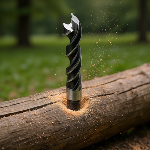Broca para madera de acero al cromo vanadio con estría en espiral para perforaciones precisas en troncos de madera - Product Image 3