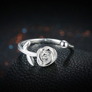 Bague réglable pour cendres 2026 en argent sterling 925, motif fleur de rose - Product Image 4