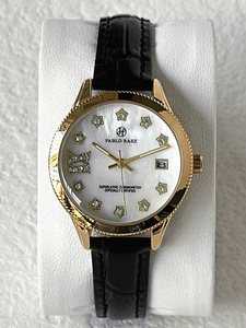 Montre-bracelet tendance pour femme, style coréen, marron, étanche, avec calendrier et strass, idéale pour les étudiantes - Product Image 3