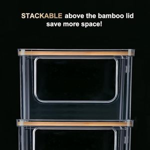 2-in-1 Aluminum Trash Bag Dispenser with Bamboo Top and Handles Rectangle Shape Organizer for Convenient <strong>Storage</strong> - Product Image 3