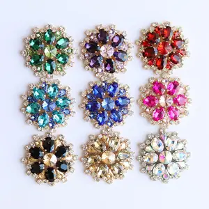 custom hand made glass rhinestones welding shoe decoration clips buckles for shoe accessories