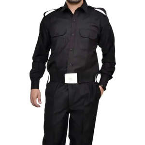 Uniforme de Guardia de Seguridad Negro para Hombre, Conjunto de Camisa Táctica Transpirable de Poliéster para Uso de Guardia - Product Image 3