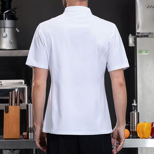 100% cucina del ristorante in poliestere giacca da cucina a manica 3/4 per cucinare giacca da cameriere dell'hotel uniformi da cucina da Chef camicia da lavoro - Product Image 2