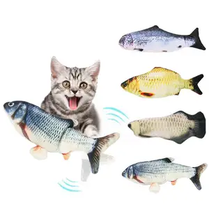 Wholesale Custom USB Chargeable Simulated Fish Toys Interactive Pet Cat Toys Electric Floppy Fish