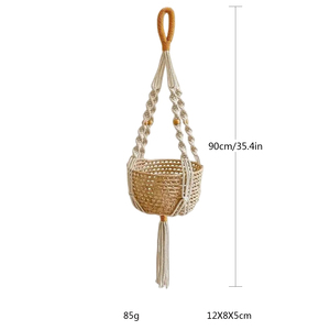 Artilady Macramé Bohème Tressé Grand Porte-Plante Suspendu Support de Pot de Fleurs Écologique pour Cuisine, Salon, Mur Végétal - Product Image 6
