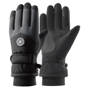 Gants de ski doublés de polaire, double couche, épaissis, compatibles écran tactile, pour randonnée en plein air, unisexe, équipement d'hiver pour adultes - Product Image 1