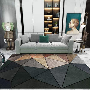 Alfombras de Área Baratas al por Mayor, Alfombras Grandes Abstractas de Terciopelo Cristal, Alfombras Geométricas Hechas a Máquina para Sala de Estar - Product Image 2