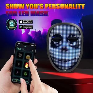 Ứng dụng điều khiển thông minh Led mặt nạ lập trình thay đổi khuôn mặt DIY ảnh cho Đảng hiển thị LED ánh sáng mặt nạ cho Halloween - Product Image 5