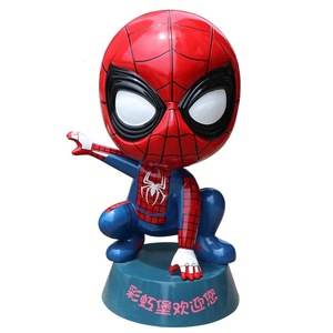 Dessin animé personnalisé Q Version Spider-Man Modèle Avengers Alliance Théâtre en fibre <span class=keywords><strong>de</strong></span> verre Centre commercial Magasin Sculpture Grands ornements - Product Image 1