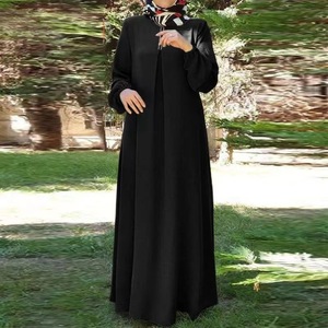 Vestito Casual <span class=keywords><strong>a</strong></span> trapeazione nuova donna <span class=keywords><strong>abito</strong></span> <span class=keywords><strong>lungo</strong></span> con collo <span class=keywords><strong>a</strong></span> sbuffo <span class=keywords><strong>abito</strong></span> Vintage arabo musulmano da donna in tinta unita Maxi <span class=keywords><strong>abito</strong></span> - Product Image 2