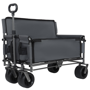 Portable Multifunctional Aluminum Four-Wheel Folding <strong>Trolley</strong> Platform Camping Cart Outdoor Reclining Chair Children Foldable - Product Image 5