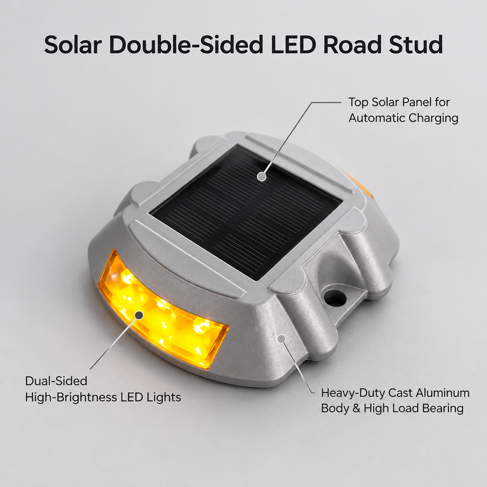 Cat Eye Aluminum Solar LED Road Stud Flashing Warning Light IP68 ...