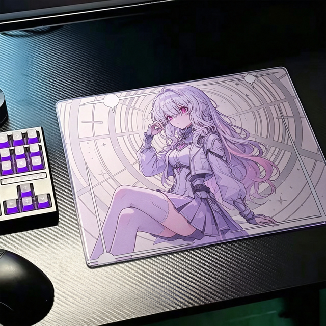 Custom Cartoon Anime HD UV Printed Glass Mouse Pad  Surface for Gaming with Professional High Quality and Custom Size
