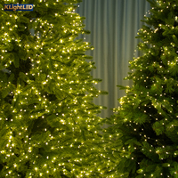 Guirlande de Noël LED Space 5cm 100m 2000 LED avec fil vert, super longue, lumières féériques pour arbre de Noël, maison, jardin, terrasse