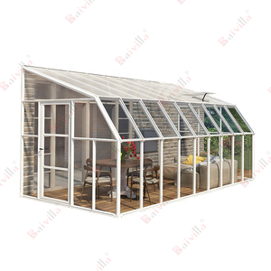 Estructura de aluminio que se adjunta a <span class=keywords><strong>la</strong></span> pared jardín de invierno, Solarium, terraza acristalada con policarbonato - Product Image 3