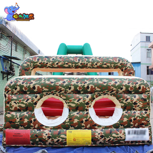 Parcours d'obstacles gonflable sur le thème du camouflage Boot <span class=keywords><strong>Camp</strong></span> Parcours d'obstacles gonflable Château sautant avec toboggan - Product Image 2