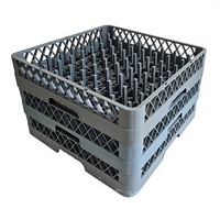 Support de lave-vaisselle commercial à 64 crochets en plastique pour assiettes et plats, idéal pour hôtels et cantines