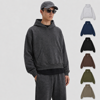 Grosir Hoodie Pria Bermotif Bordir Puff Print 355 GSM Poliester Katun Fleece Tebal Musim Gugur Streetwear