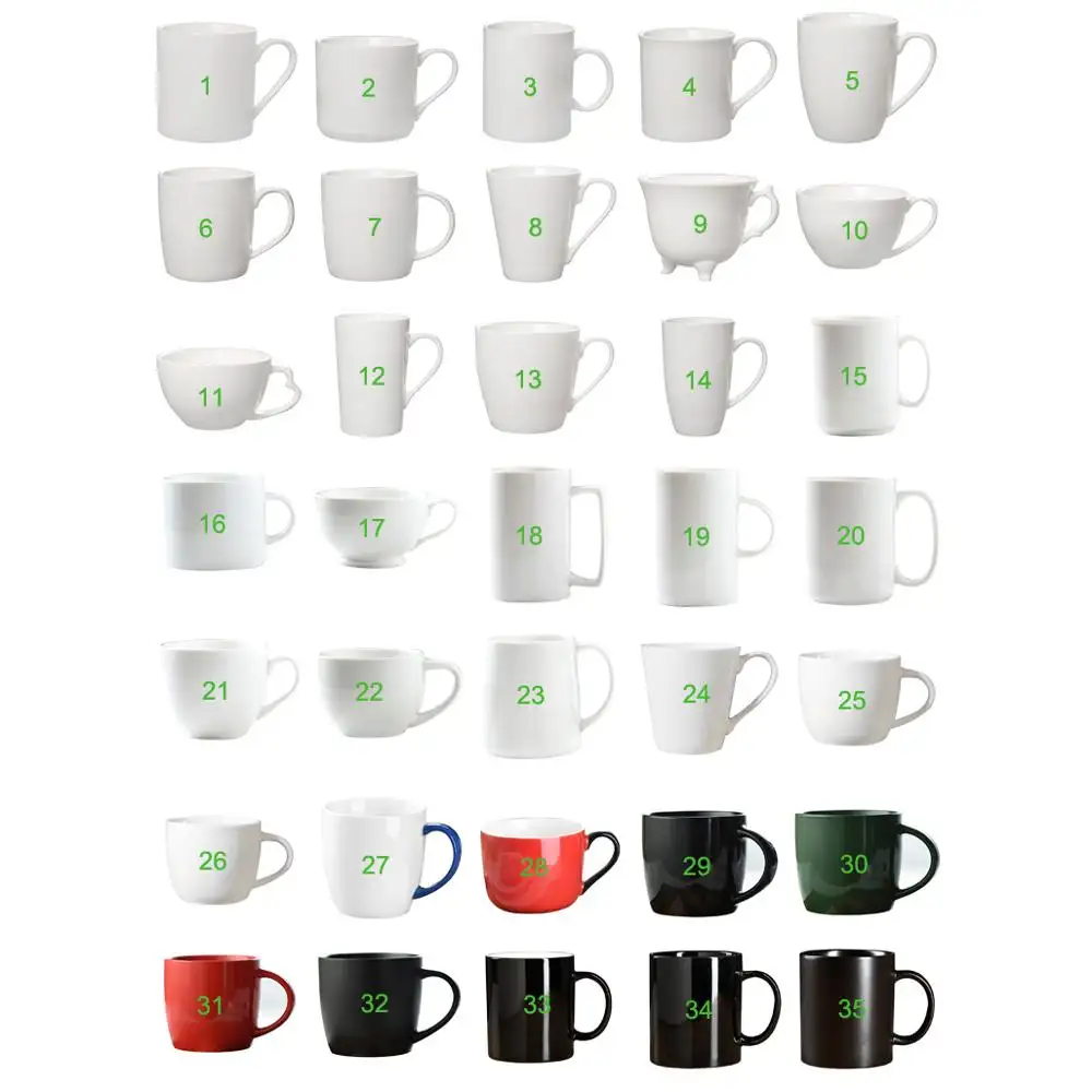 Canecas de porcelana personalizadas, canecas de cerâmica de subolmação lisa e branca, presente promocional, canecas de cerâmica de café