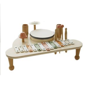 Estación Musical Multifuncional de Madera, Set de Percusión Orff con Xilófono y Kit de Batería para Educación Musical - Product Image 1