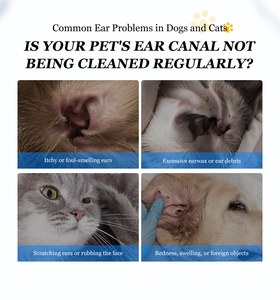 Gotas Naturales y Suaves para el Tratamiento de Infecciones del Oído en Perros y Gatos, Limpiador de Oídos Calmante para Infecciones del Oído Canino - Product Image 2