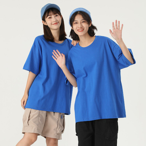 Personalizado de alta calidad de peso pesado 100% algodón en blanco de talla grande de Color sólido transpirable de gran tamaño Camiseta de cuello redondo para hombres - Product Image 4