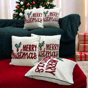 Housse de coussin décorative brodée, prête à être expédiée de l'usine, nouvelle collection 2026, housse de coussin de Noël - Product Image 4