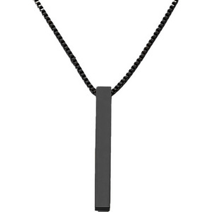 Chaude Classique Rectangle Pendentif Collier Hommes Maille <span class=keywords><strong>Gourmette</strong></span> En Acier Inoxydable Colliers Pour Hommes Bijoux Cadeau De Fête - Product Image 1