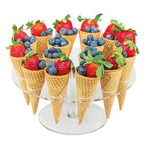 Soporte Transparente de Acrílico de 16 Agujeros para Conos de Helado y Exhibidor de Palomitas, Tipo Vertical, Moderno y Minimalista, para <span class=keywords><strong>Alimentos</strong></span> - Product Image 1