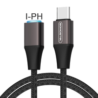 Kabel Pengisian Cepat Somostel SMS-BW24 C-C 60W/C-IPH 27W & Transfer Data Kecepatan Tinggi dengan Lampu LED Pengisian Daya