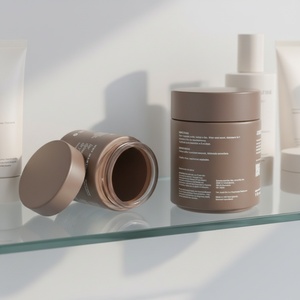 Bouteille en verre mat coloré à large ouverture de 250 cc pour gommes, pilules de vitamines, emballage de compléments alimentaires, pot en verre pour capsules avec boîte - Product Image 1