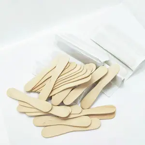 Cucharas de helado de madera biodegradable, de color abedul de alta calidad, desechables, de madera de abedul