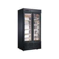 Réfrigérateur à steak à température unique, réfrigérateur à viande suspendu, porte en verre, vitrine de présentation pour bœuf mûr