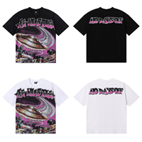 Kaos Oblong Life Hustlers Motif Piring Terbang dengan Tulisan Berhias Rhinestone Pink Hotfix dan Desain 'No Days Off' di Bagian Belakang