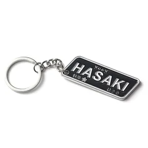 Hesank, заводская цена, изготовленный на заказ брелок из цинкового сплава с никелевым покрытием, название японской компании, металлический брелок