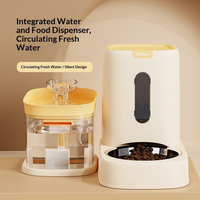 Station d'eau pour animaux de compagnie avec séparation sec/humide 2 en 1, grande capacité, fontaine à eau circulante pour animaux de compagnie