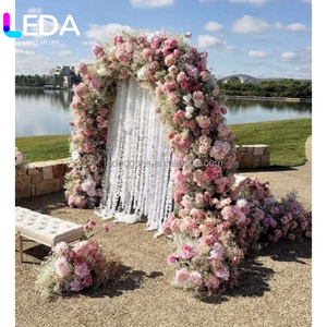 ซุ้มดอกไม้แต่งงานทรงกลมสองด้าน LEDA โรแมนติก ประดับด้วยกุหลาบสีชมพูและดอกยิปโซฟิลลา - Product Image 6