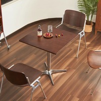Ensemble de table et chaises de style américain antique vintage pour bar commercial, restaurant, café, table carrée en bois de qualité marine