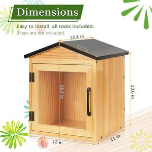 Venta al por mayor pequeña biblioteca caja de madera al aire libre impermeable caja de libros gabinete de madera <span class=keywords><strong>para</strong></span> compartir libros - Product Image 6